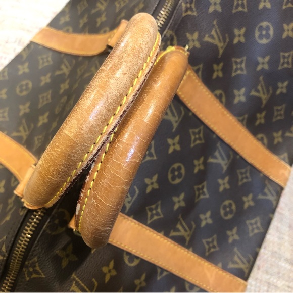 LOUIS VUITTON KeepAll LV 50 Boston Weekend Shoulder Bag Crossbody Tote Authentic - Picture 8 of 16